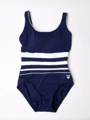 Gradient Splice One Piece In Navy/White