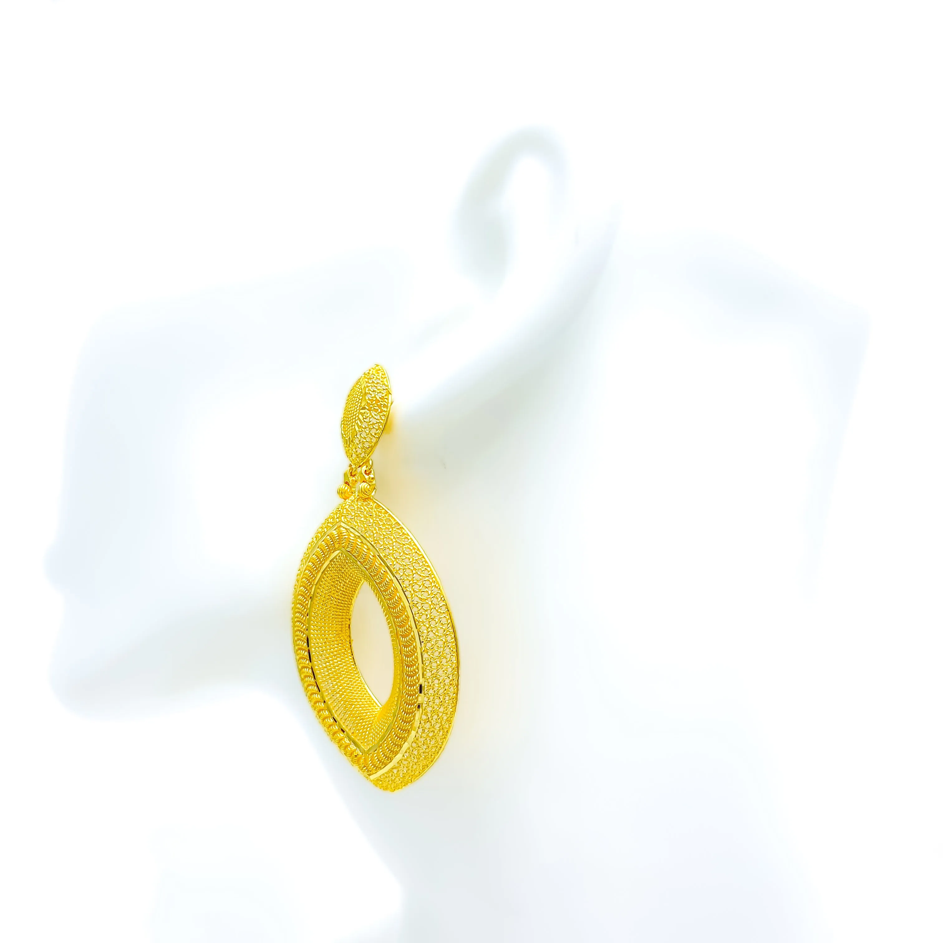 Grand Elongated 22k Gold  Hanging Earrings