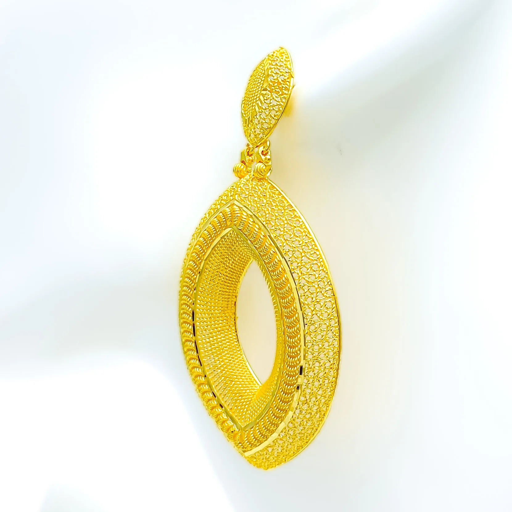 Grand Elongated 22k Gold  Hanging Earrings
