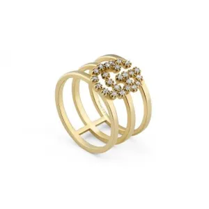 Gucci Yellow Gold and Diamond GG Running 3-Band Ring