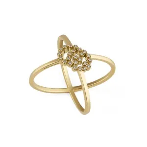 Gucci Yellow Gold and Diamond Running G X Ring