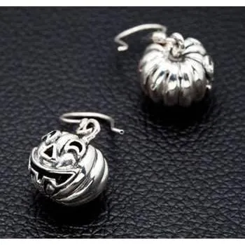 Halloween Pumpkin Head Sterling Silver Earrings