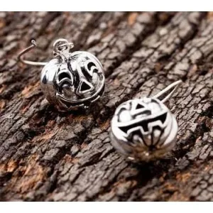 Halloween Pumpkin Head Sterling Silver Earrings