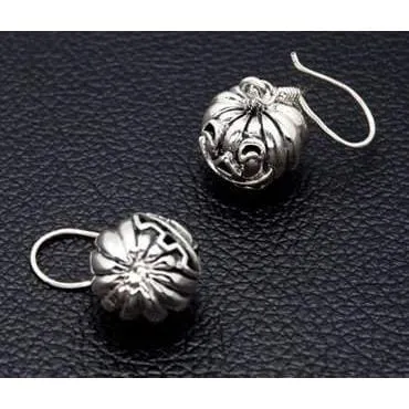 Halloween Pumpkin Head Sterling Silver Earrings