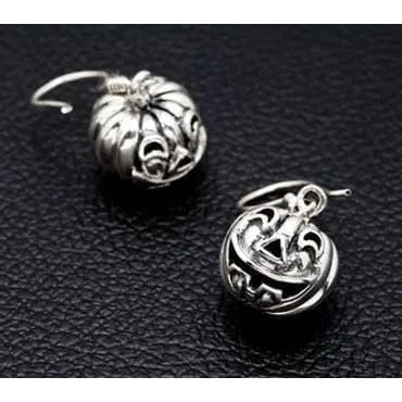 Halloween Pumpkin Head Sterling Silver Earrings