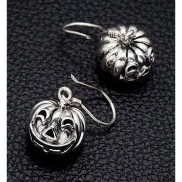 Halloween Pumpkin Head Sterling Silver Earrings