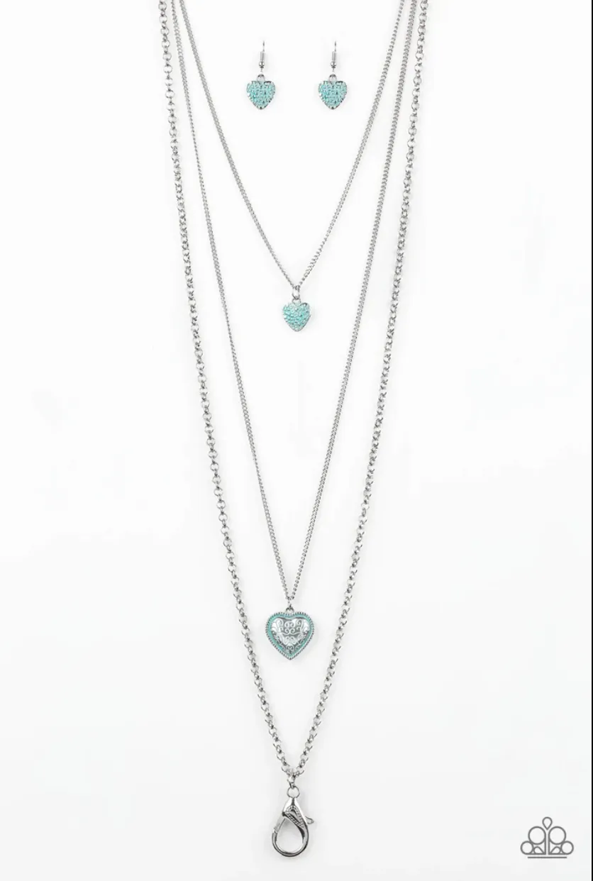 Heart Song Green Paparazzi Lanyard Necklace