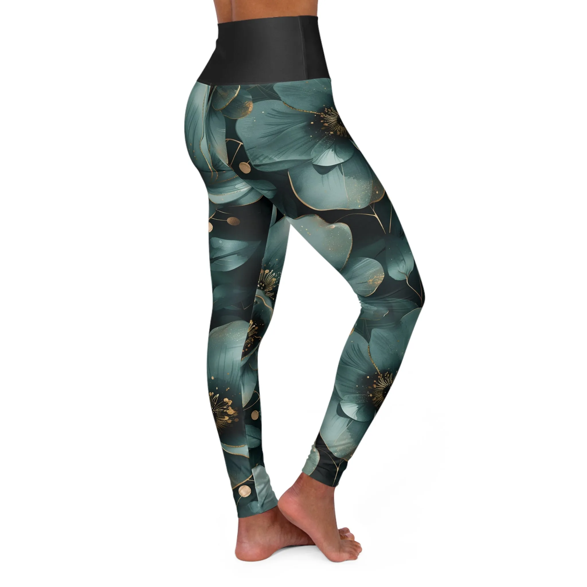 Heavenly Hues Floral High Waisted Yoga Leggings - Stylish Fitness Apparel for Comfort & Flexibility