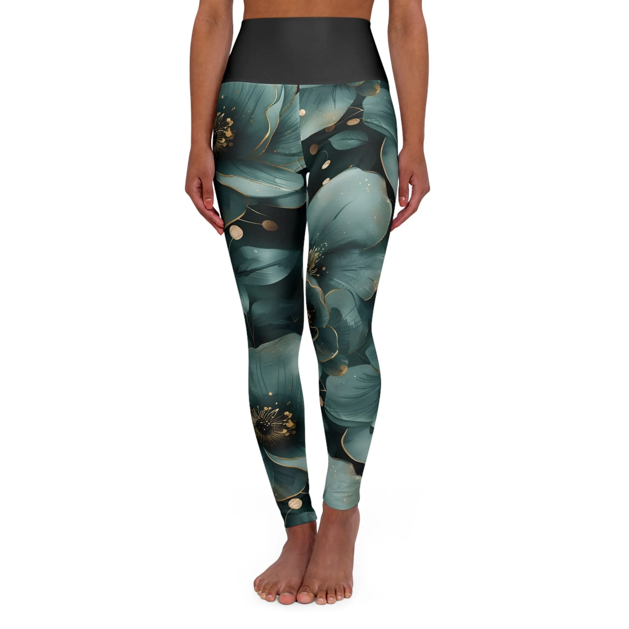 Heavenly Hues Floral High Waisted Yoga Leggings - Stylish Fitness Apparel for Comfort & Flexibility