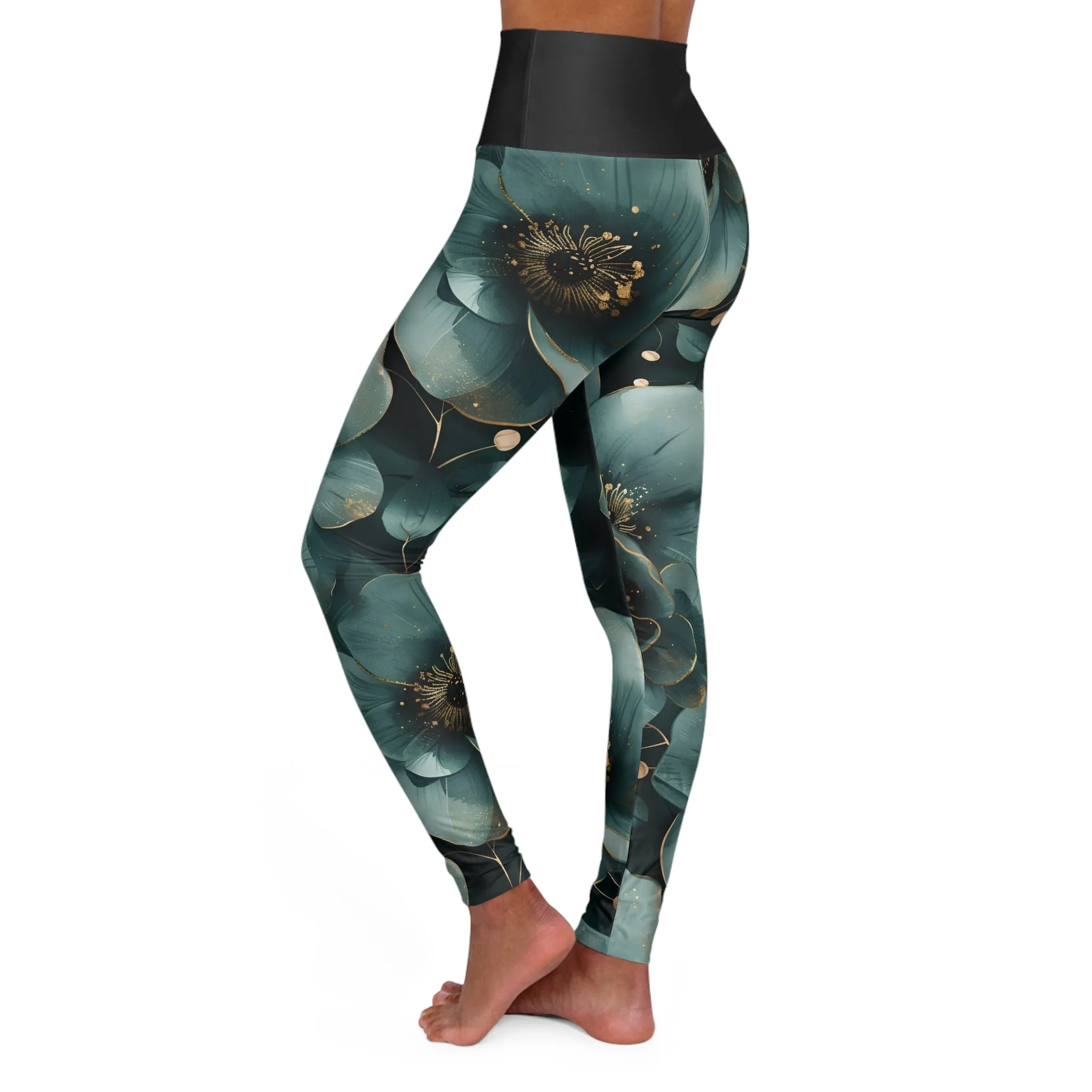 Heavenly Hues Floral High Waisted Yoga Leggings - Stylish Fitness Apparel for Comfort & Flexibility