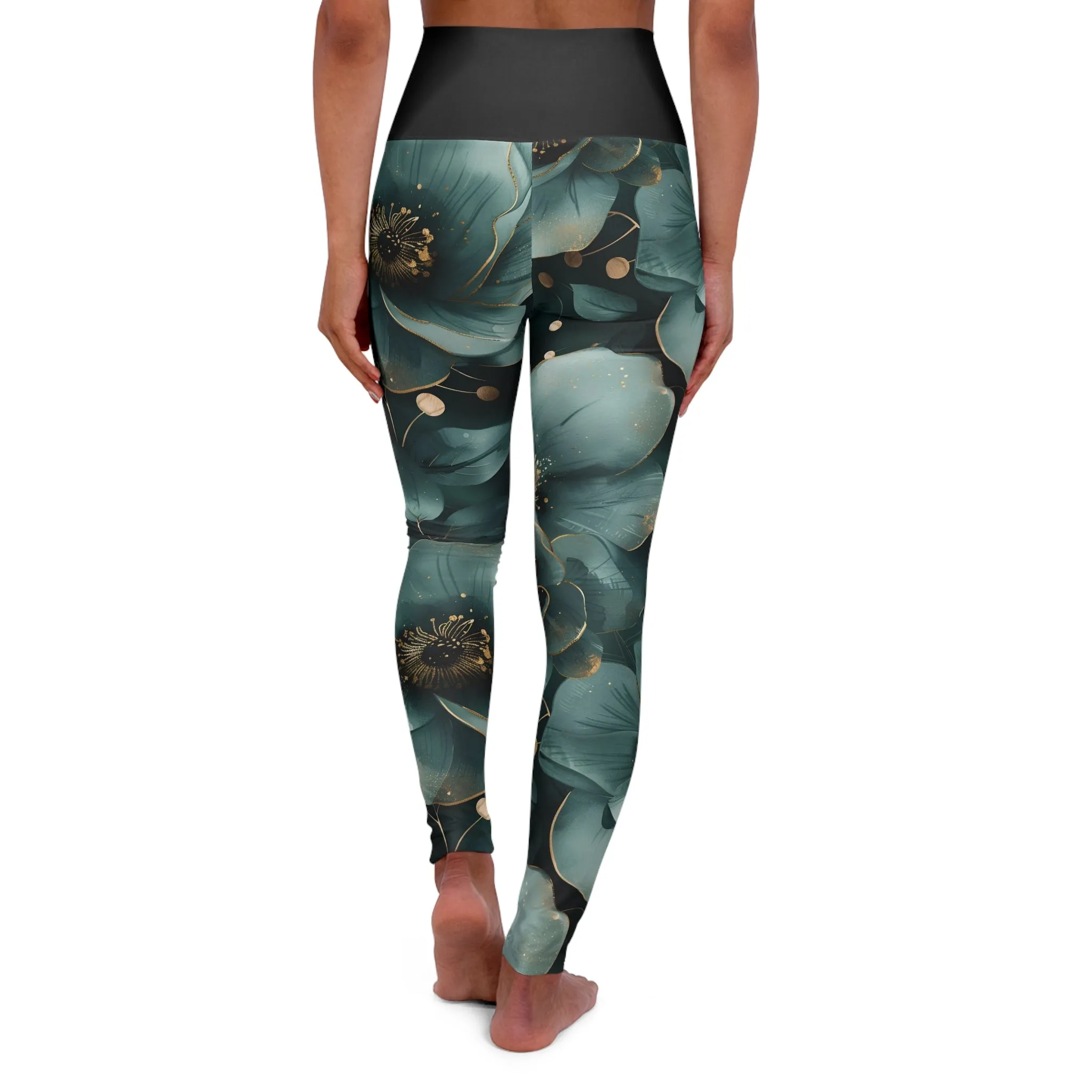 Heavenly Hues Floral High Waisted Yoga Leggings - Stylish Fitness Apparel for Comfort & Flexibility