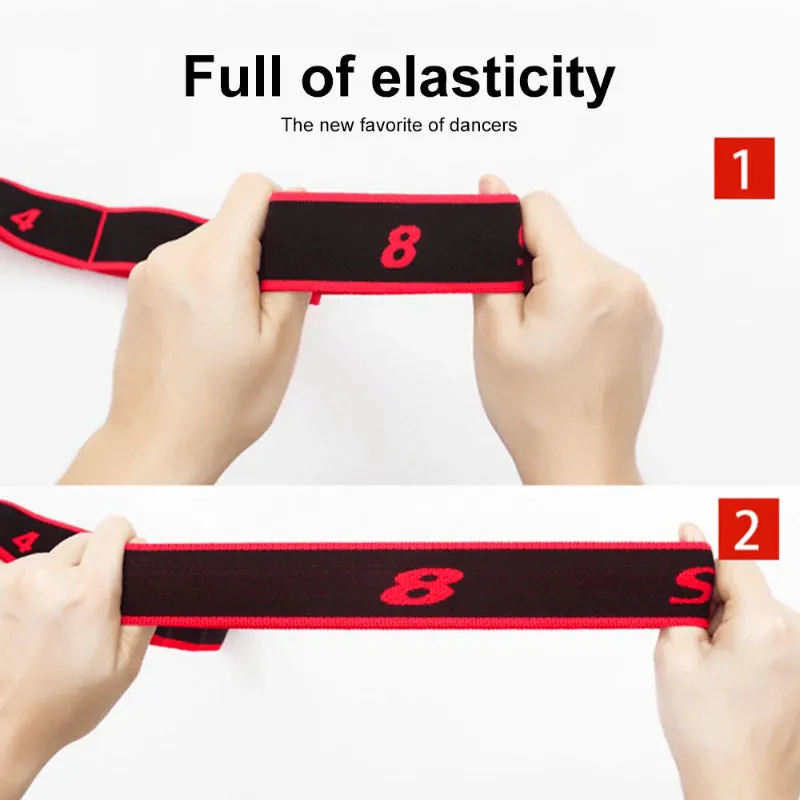 High-Quality 8-Section Stretching Resistance Band – Multi-Functional Elastic Yoga & Pilates Fitness Belt for Targeted Stretching, Dance, Flexibility Training, Adjustable Tension, Portable Design for Home or Gym