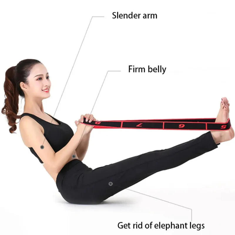 High-Quality 8-Section Stretching Resistance Band – Multi-Functional Elastic Yoga & Pilates Fitness Belt for Targeted Stretching, Dance, Flexibility Training, Adjustable Tension, Portable Design for Home or Gym