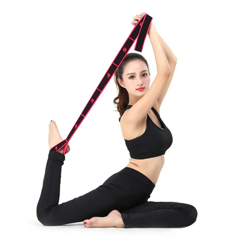High-Quality 8-Section Stretching Resistance Band – Multi-Functional Elastic Yoga & Pilates Fitness Belt for Targeted Stretching, Dance, Flexibility Training, Adjustable Tension, Portable Design for Home or Gym