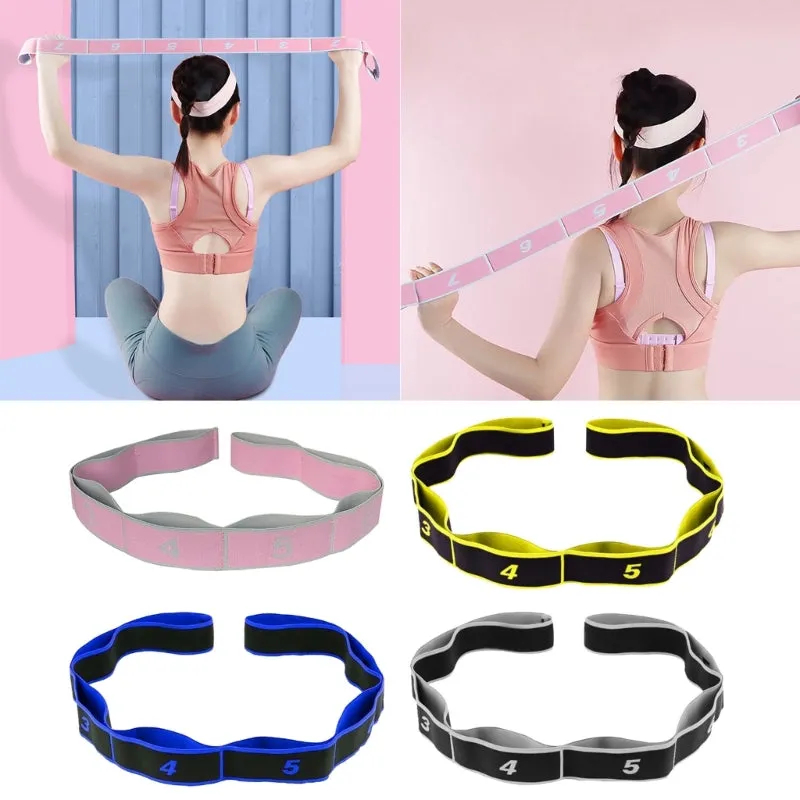 High-Quality 8-Section Stretching Resistance Band – Multi-Functional Elastic Yoga & Pilates Fitness Belt for Targeted Stretching, Dance, Flexibility Training, Adjustable Tension, Portable Design for Home or Gym