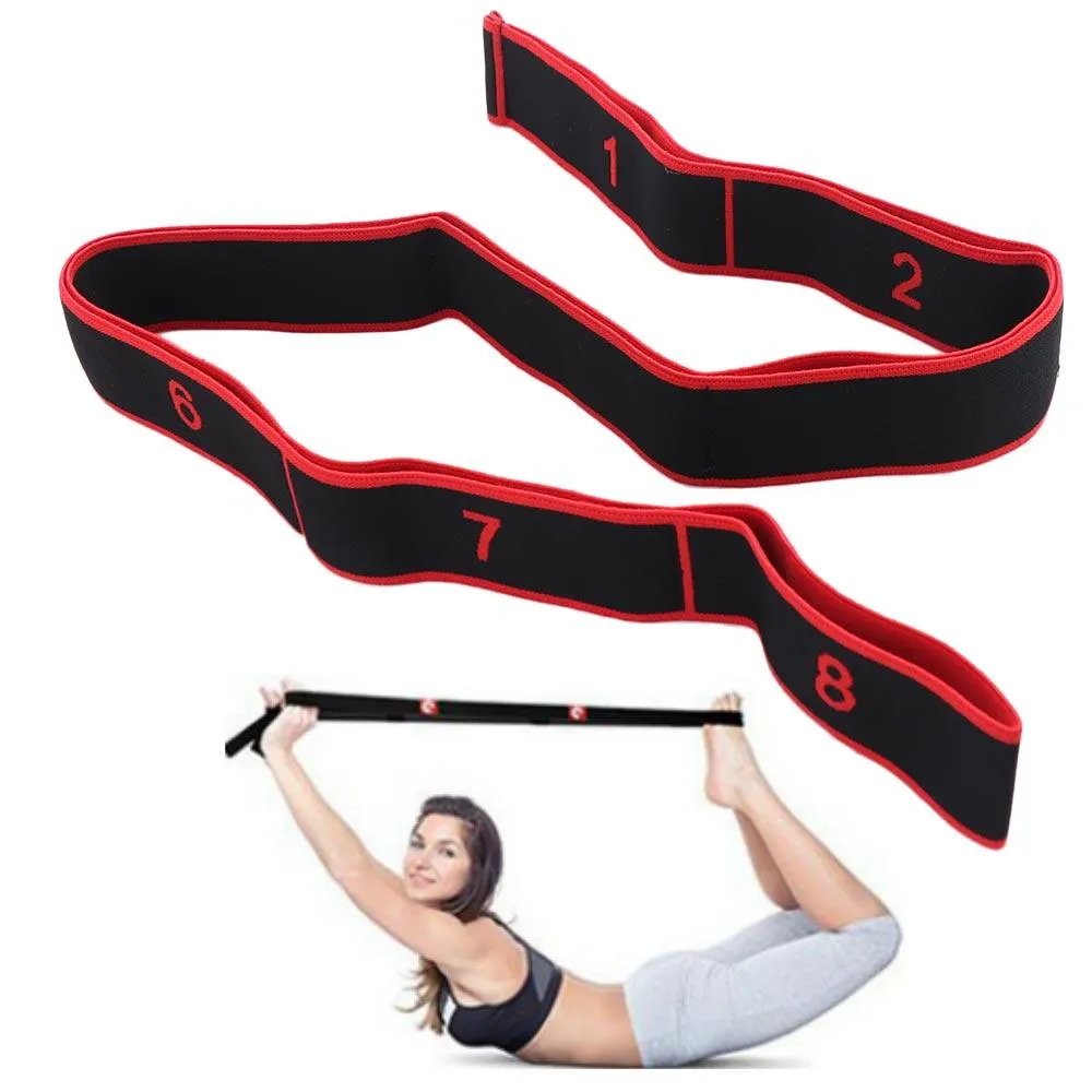 High-Quality 8-Section Stretching Resistance Band – Multi-Functional Elastic Yoga & Pilates Fitness Belt for Targeted Stretching, Dance, Flexibility Training, Adjustable Tension, Portable Design for Home or Gym