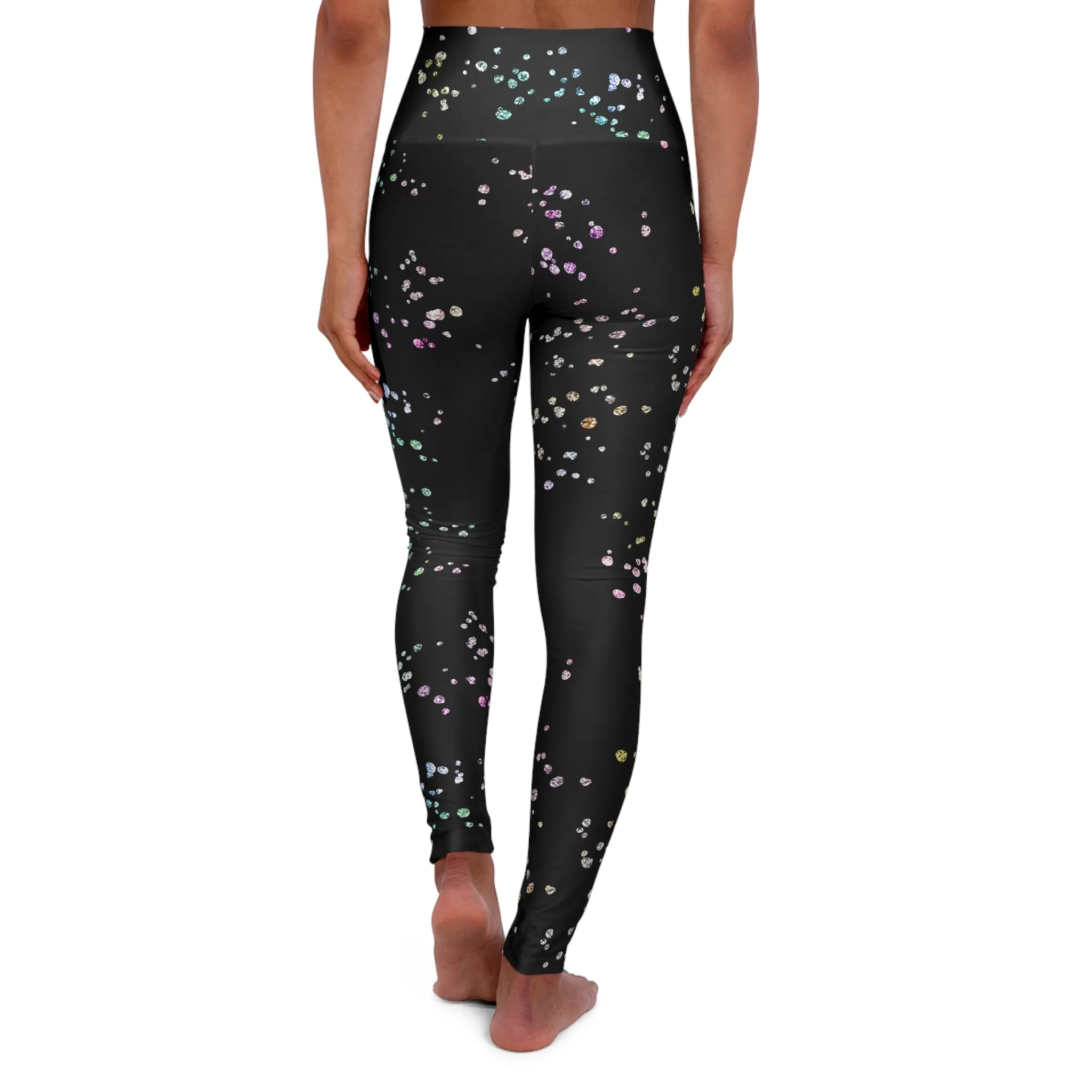 High Waisted Yoga Leggings - Colorful Bubble Pattern for Fitness & Wellness