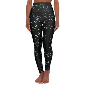 High Waisted Yoga Leggings - Colorful Bubble Pattern for Fitness & Wellness
