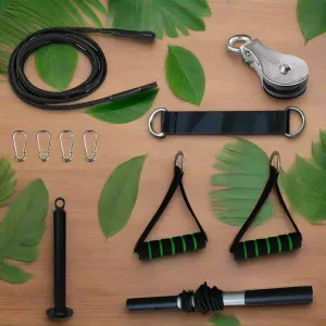 Home Gym Pulley System - Adjustable Resistance for Versatile Workouts and Muscle Targeting