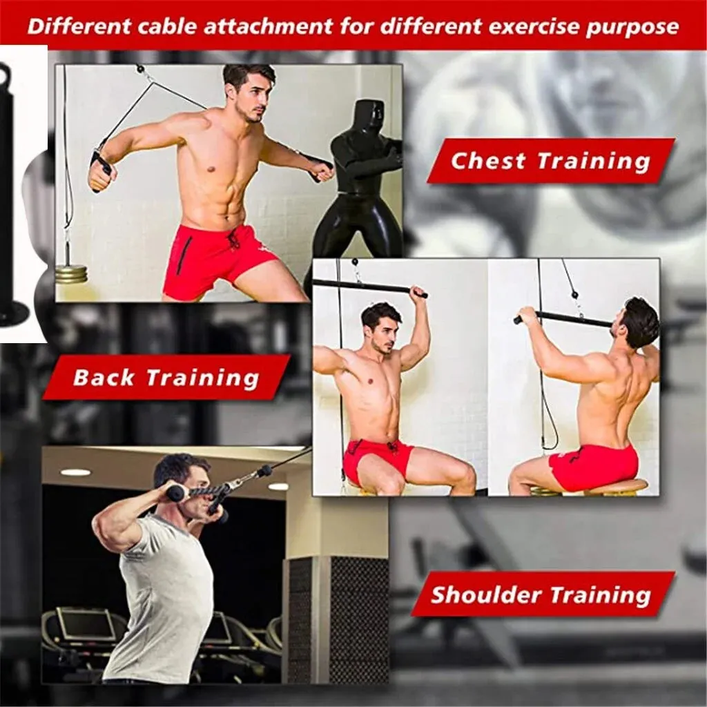 Home Gym Pulley System - Adjustable Resistance for Versatile Workouts and Muscle Targeting