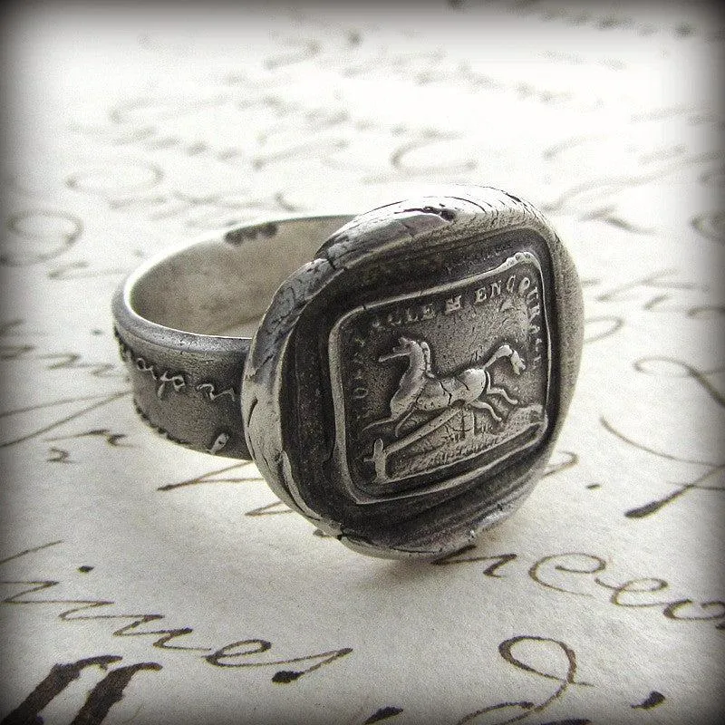 Horse Wax Seal Ring - I'm Encouraged By Obstacles