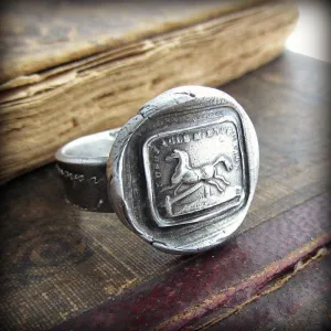Horse Wax Seal Ring - I'm Encouraged By Obstacles
