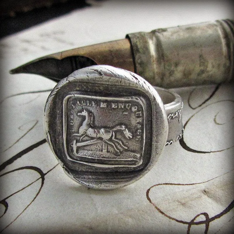 Horse Wax Seal Ring - I'm Encouraged By Obstacles
