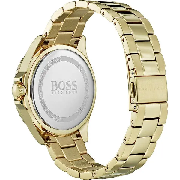 HUGO BOSS Premiere Gold Stainless Steel Silver Dial Quartz Watch for Ladies - 1502445