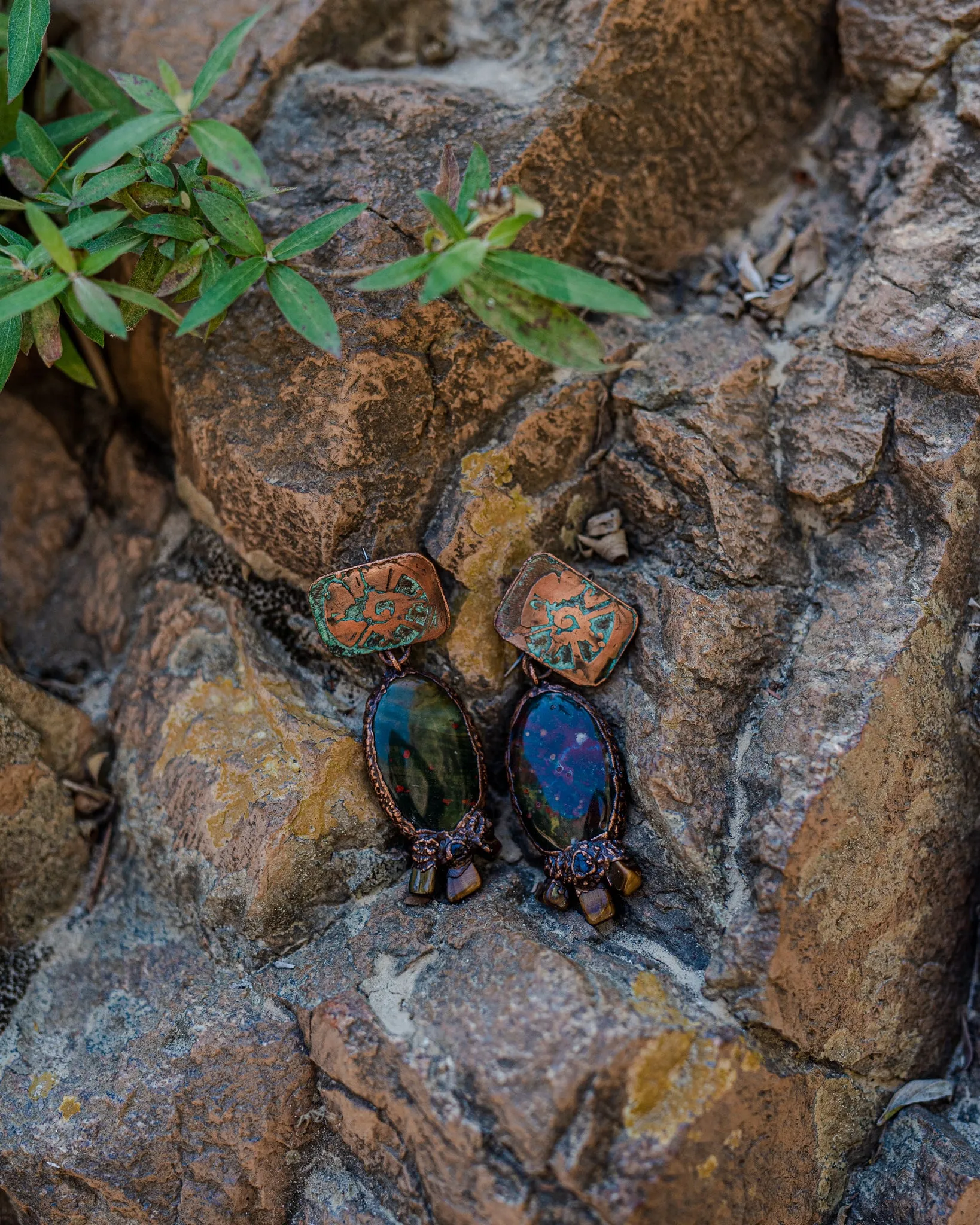 Hunab Ku Ometeotl Power Earrings| Water Spider| Back to the Ancestors