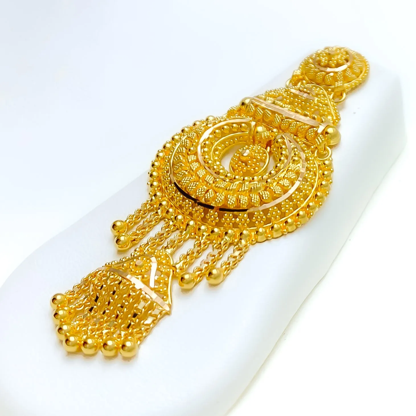 Impressive Magnificent Two In One 22k Gold Long Bridal Necklace Set
