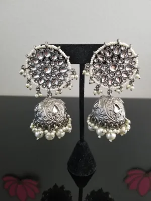 Indo Western Jhumkis With Black Plating T22