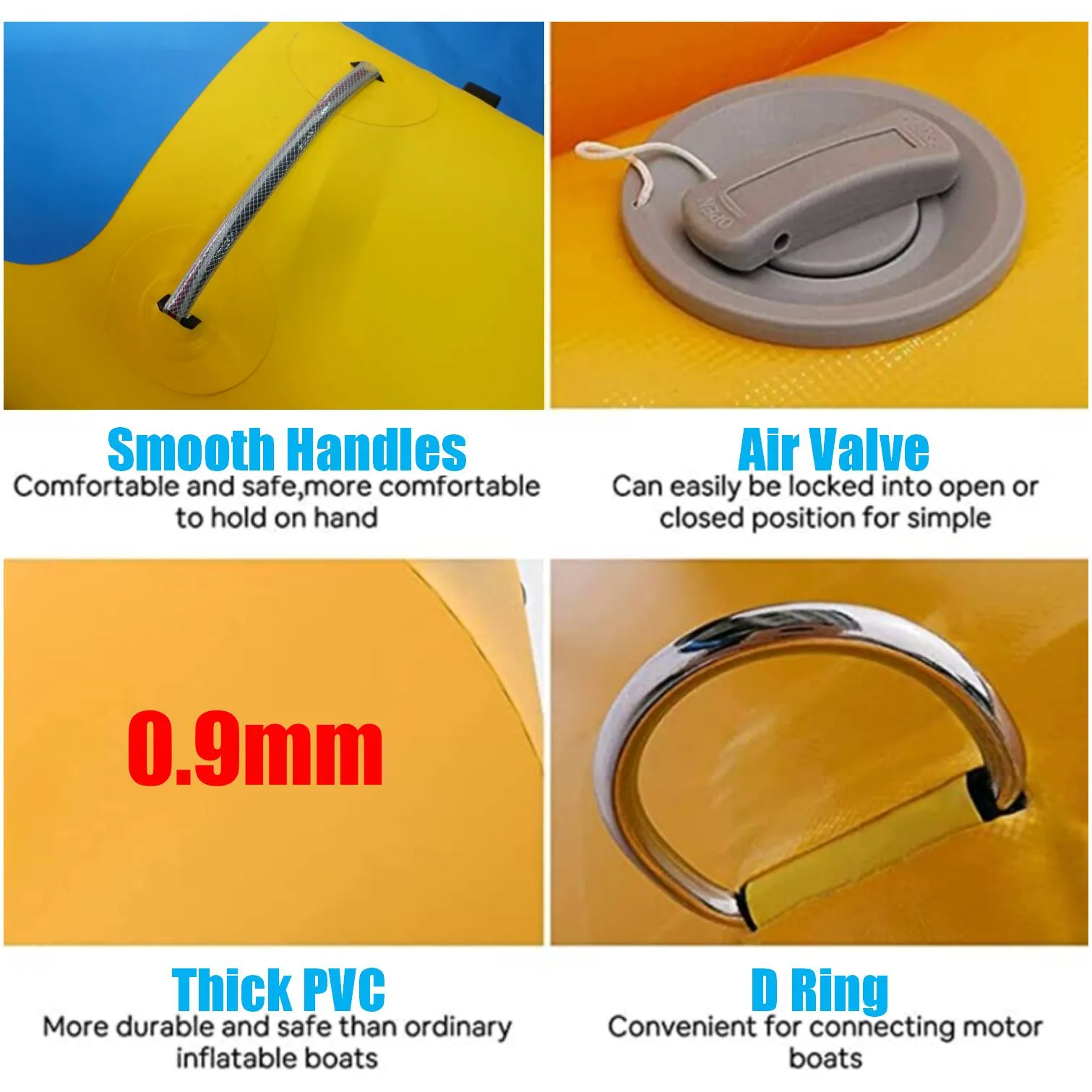 Inflatable Boat Tube 3-Person Towable Tube for Boating Inflatable Ride-on Banana Float for Water and Snow Sports