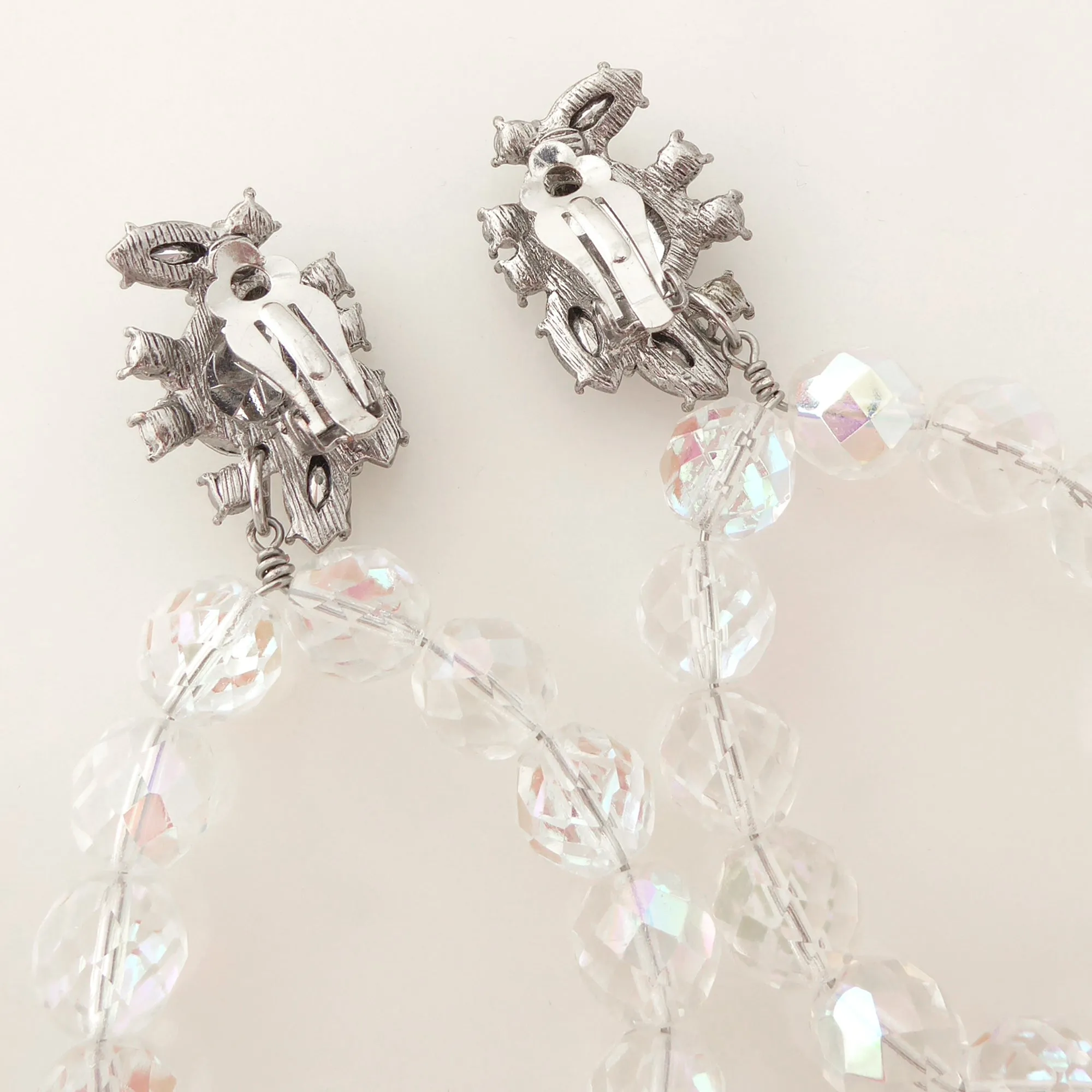 Iridescent glass teardrop earrings