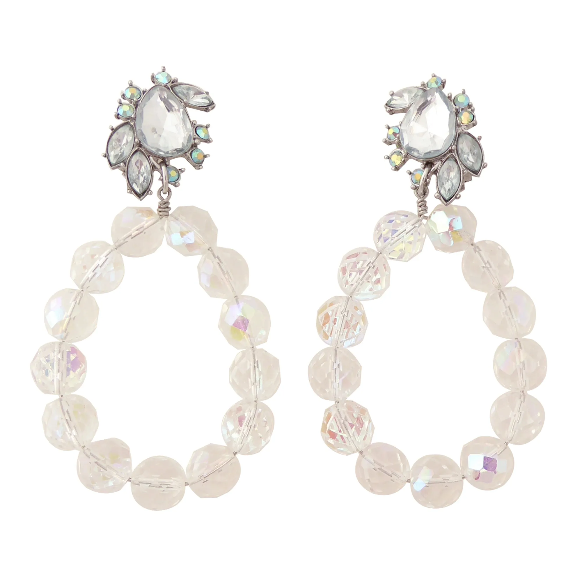 Iridescent glass teardrop earrings