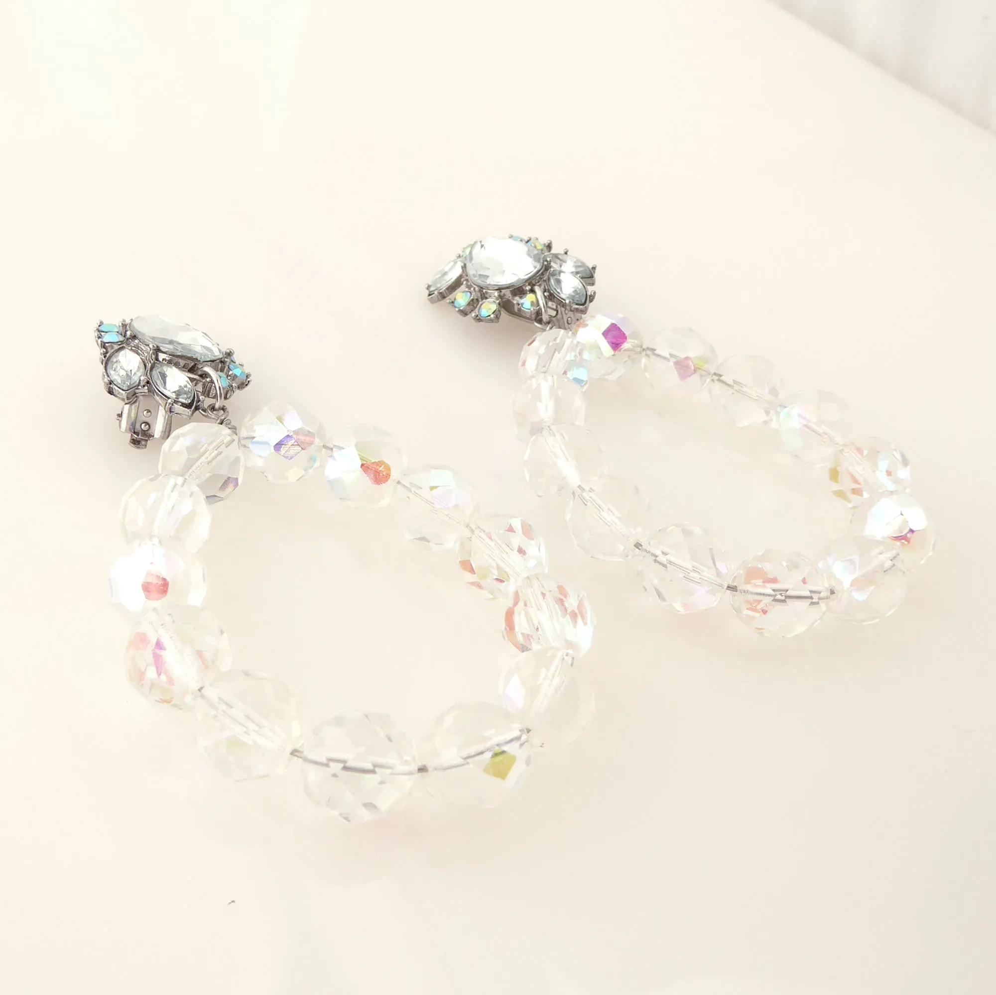 Iridescent glass teardrop earrings