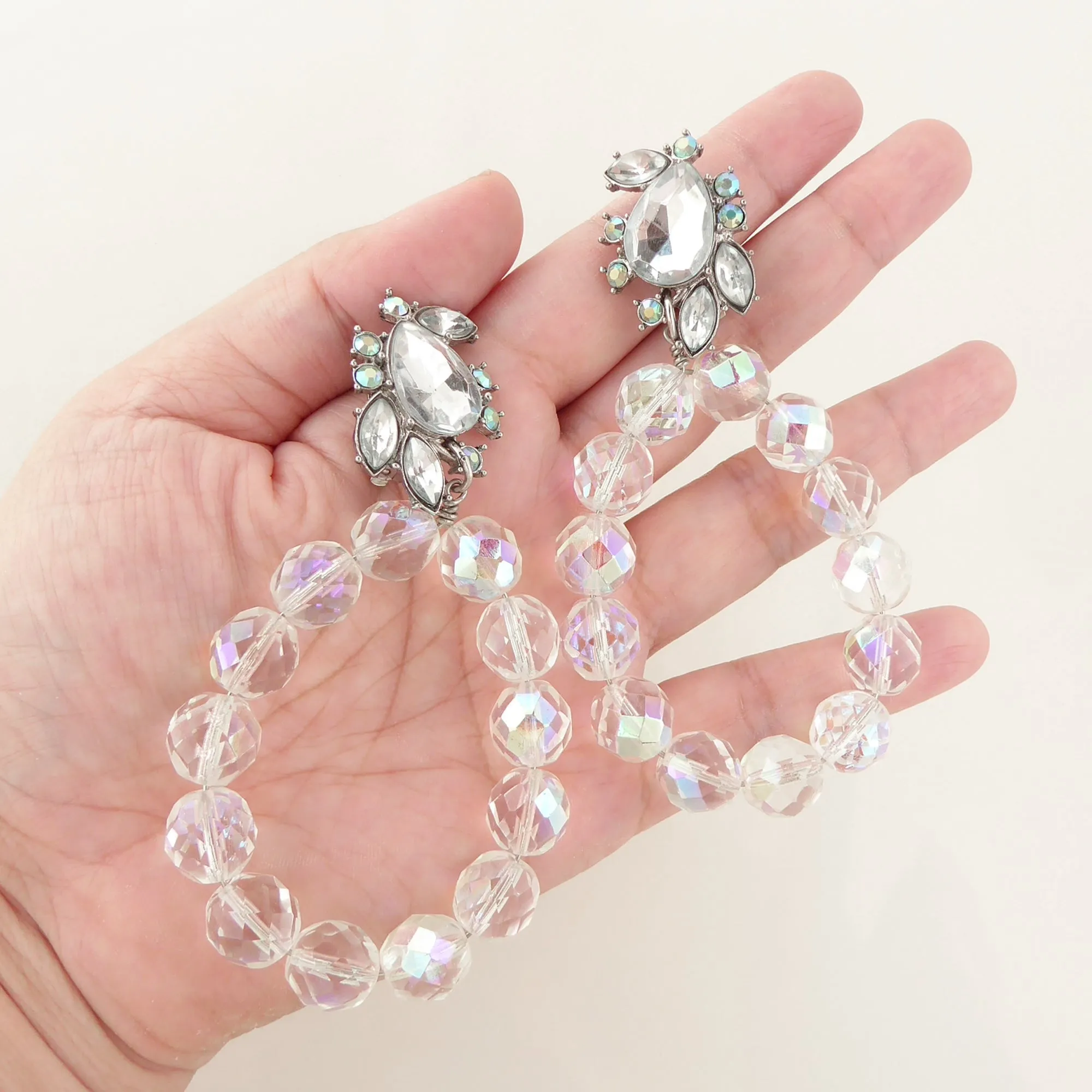 Iridescent glass teardrop earrings