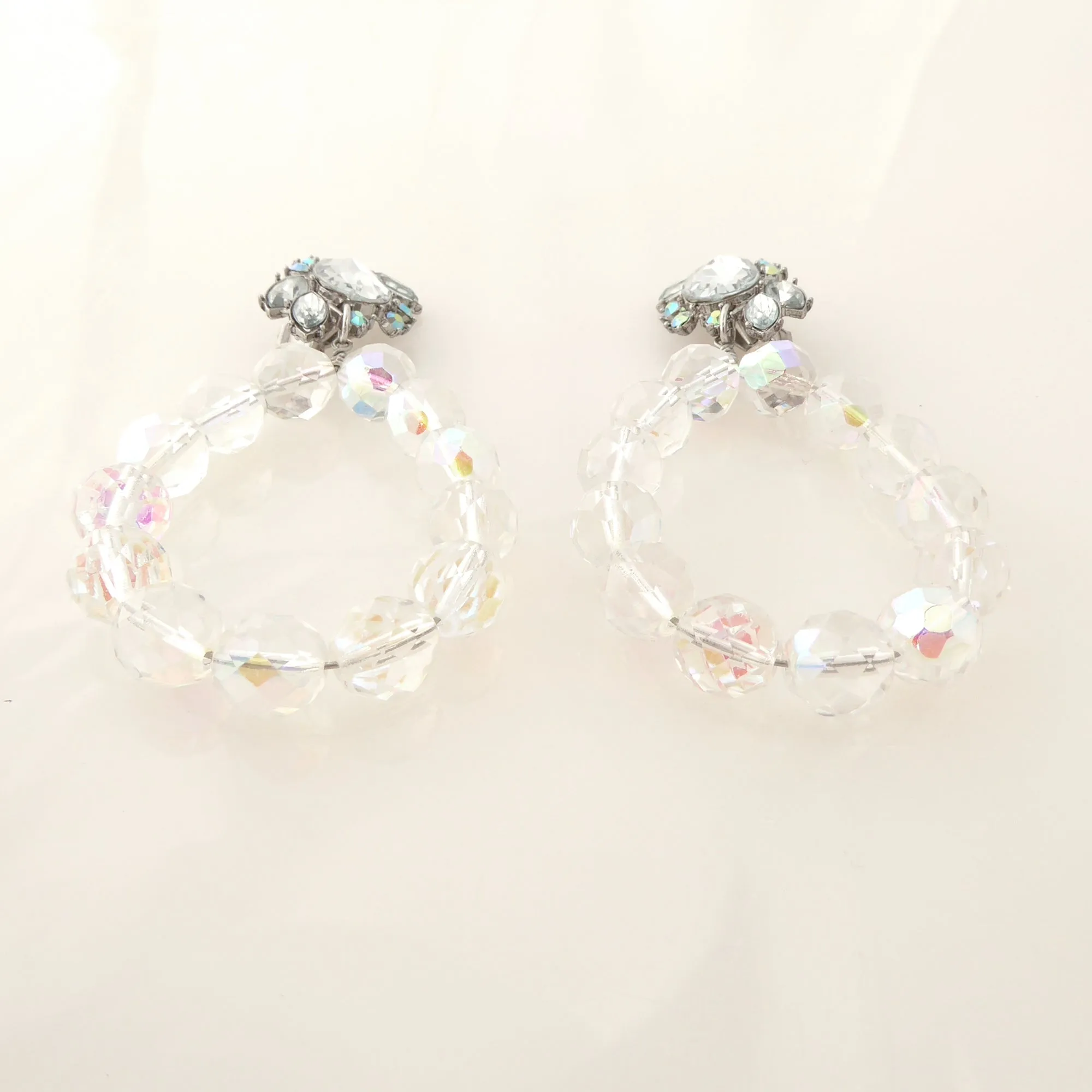 Iridescent glass teardrop earrings