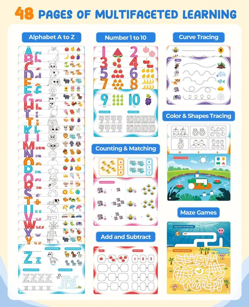 JoyCat Preschool Learning Activities, Handwriting Practice Book