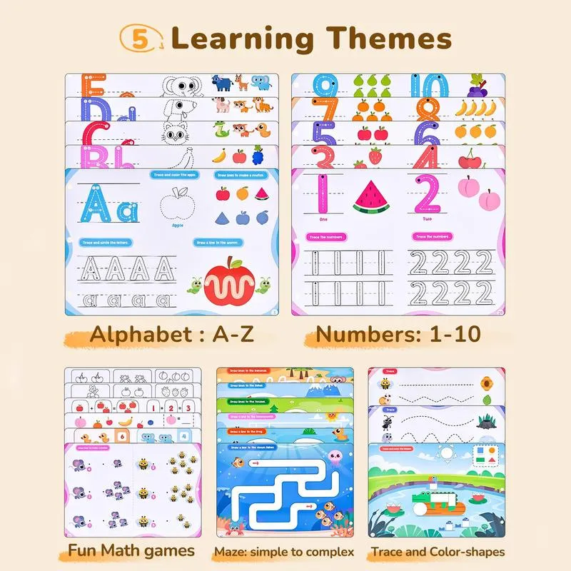 JoyCat Preschool Learning Activities, Handwriting Practice Book