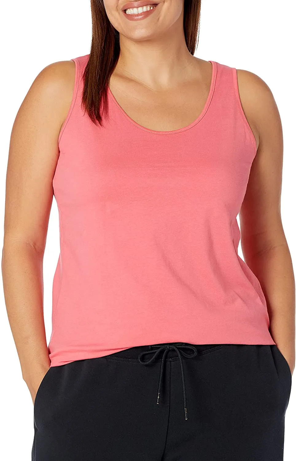 Just My Size Women's Plus-Size Shirt-Tail Tank Top