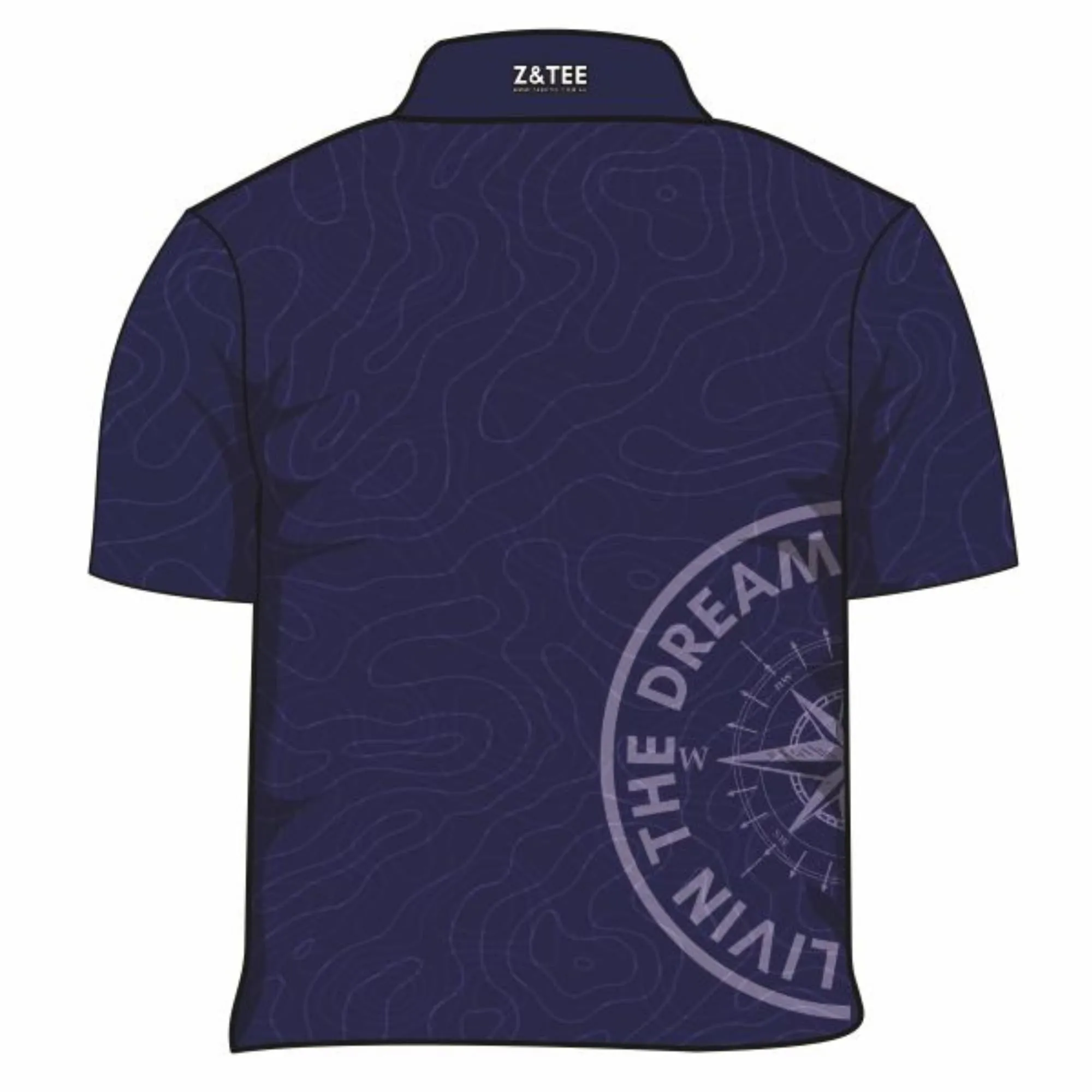 Kids | Compass  Topography Navy Blue Fishing Shirt