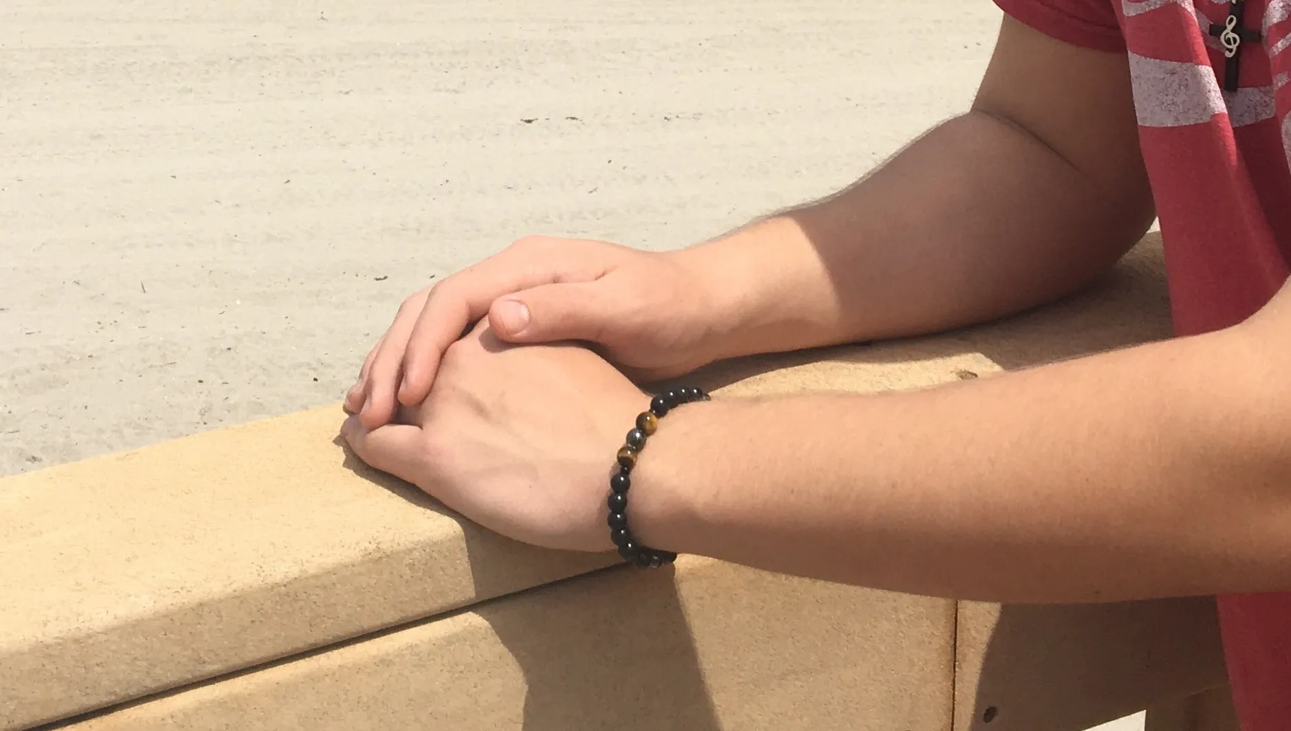 Kid's Triple Shield Bracelet - Shungite Hematite Tigers Eye
