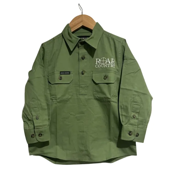 Kids Workshirt- ARMY GREEN