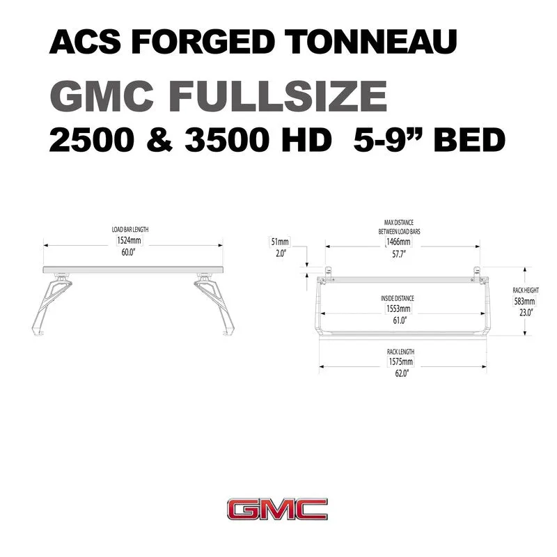 Leitner ACS Forged Tonneau Bed Rack Rails For GMC
