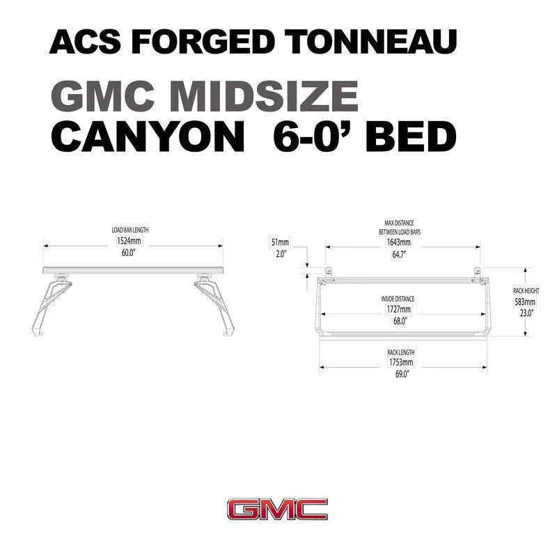 Leitner ACS Forged Tonneau Bed Rack Rails For GMC