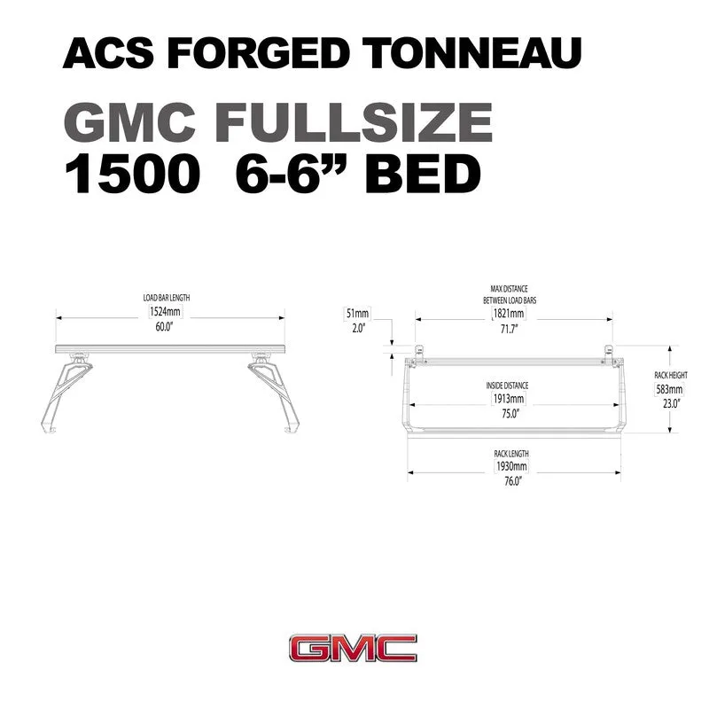 Leitner ACS Forged Tonneau Bed Rack Rails For GMC
