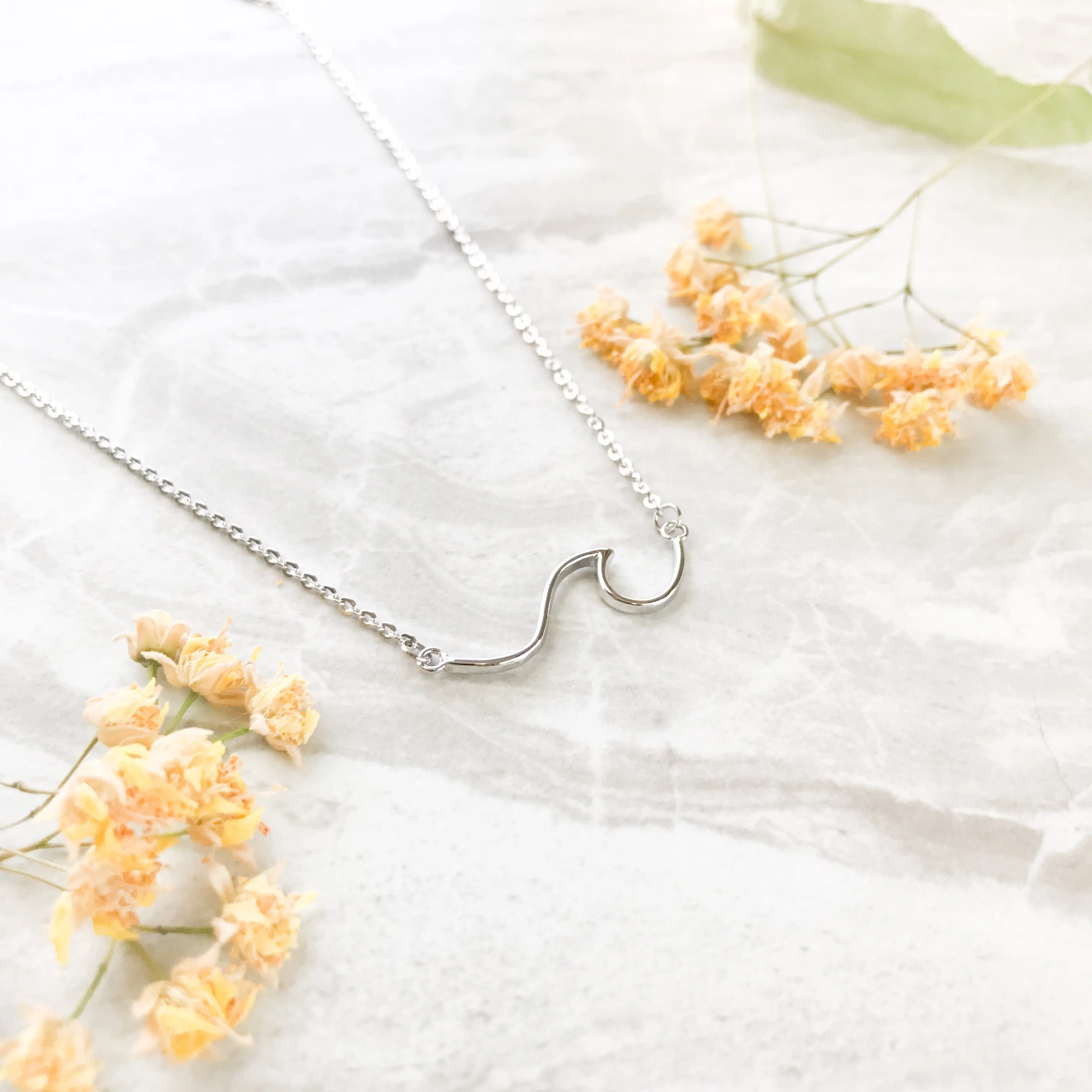 Line Wave Ocean Necklace Victoria Necklace