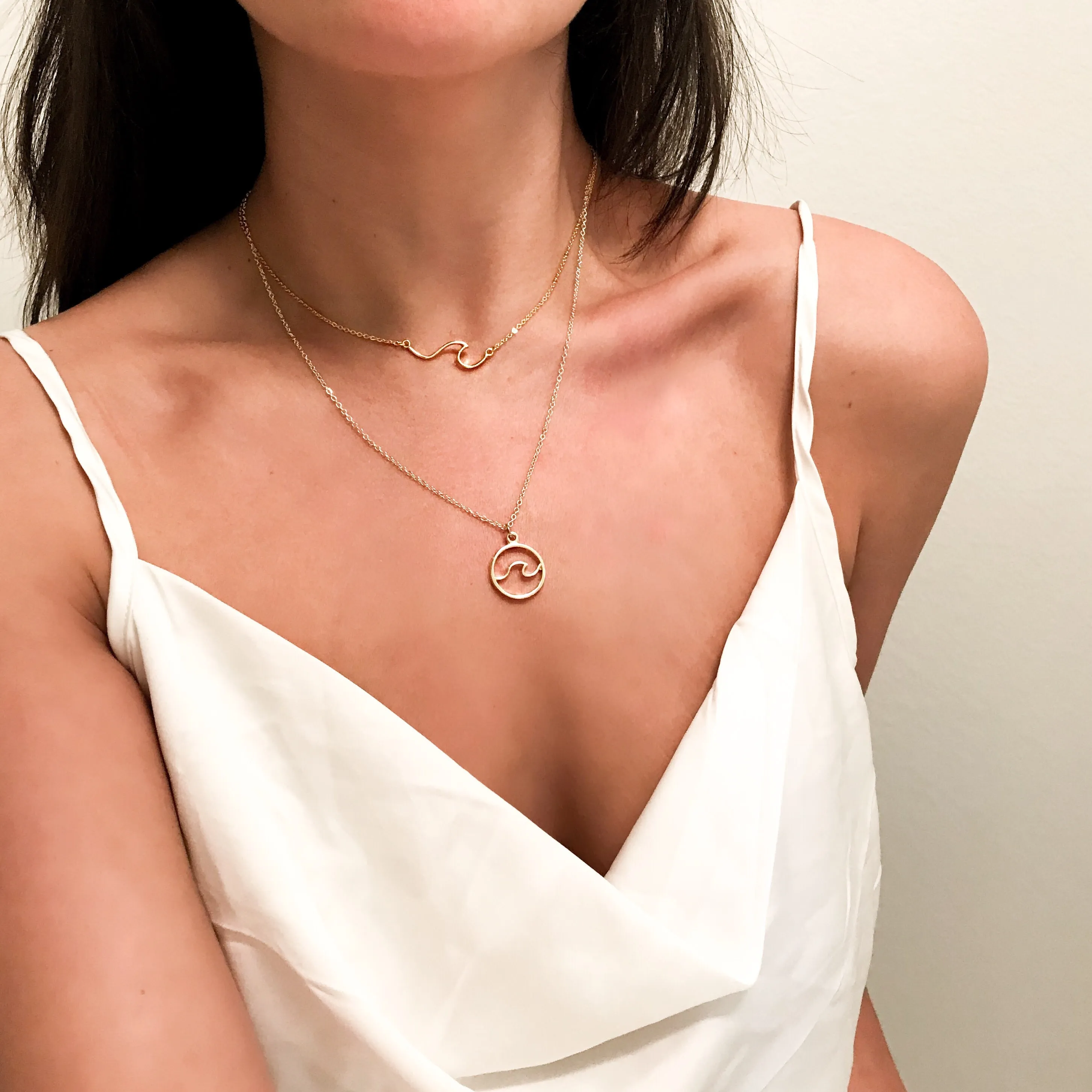 Line Wave Ocean Necklace Victoria Necklace