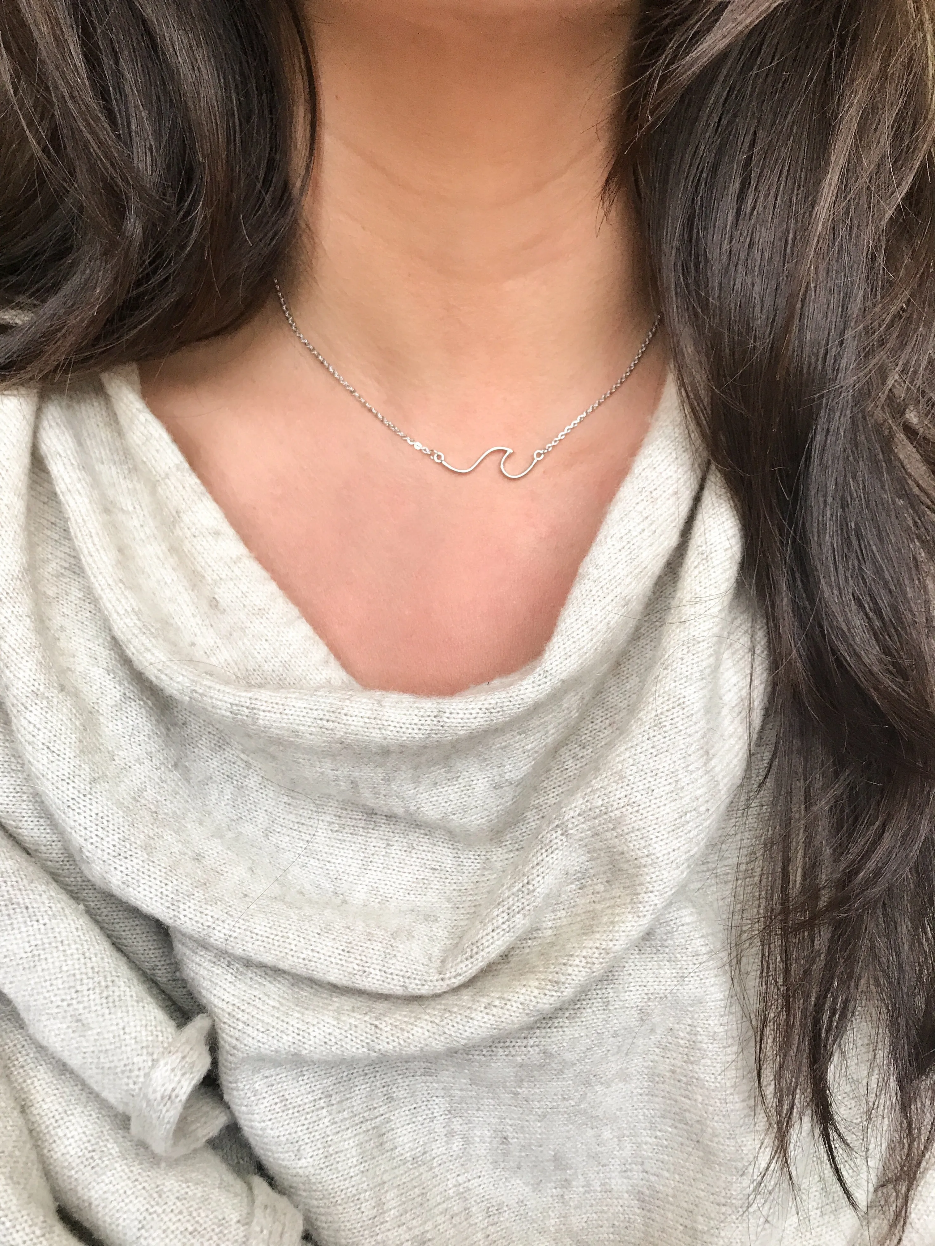 Line Wave Ocean Necklace Victoria Necklace