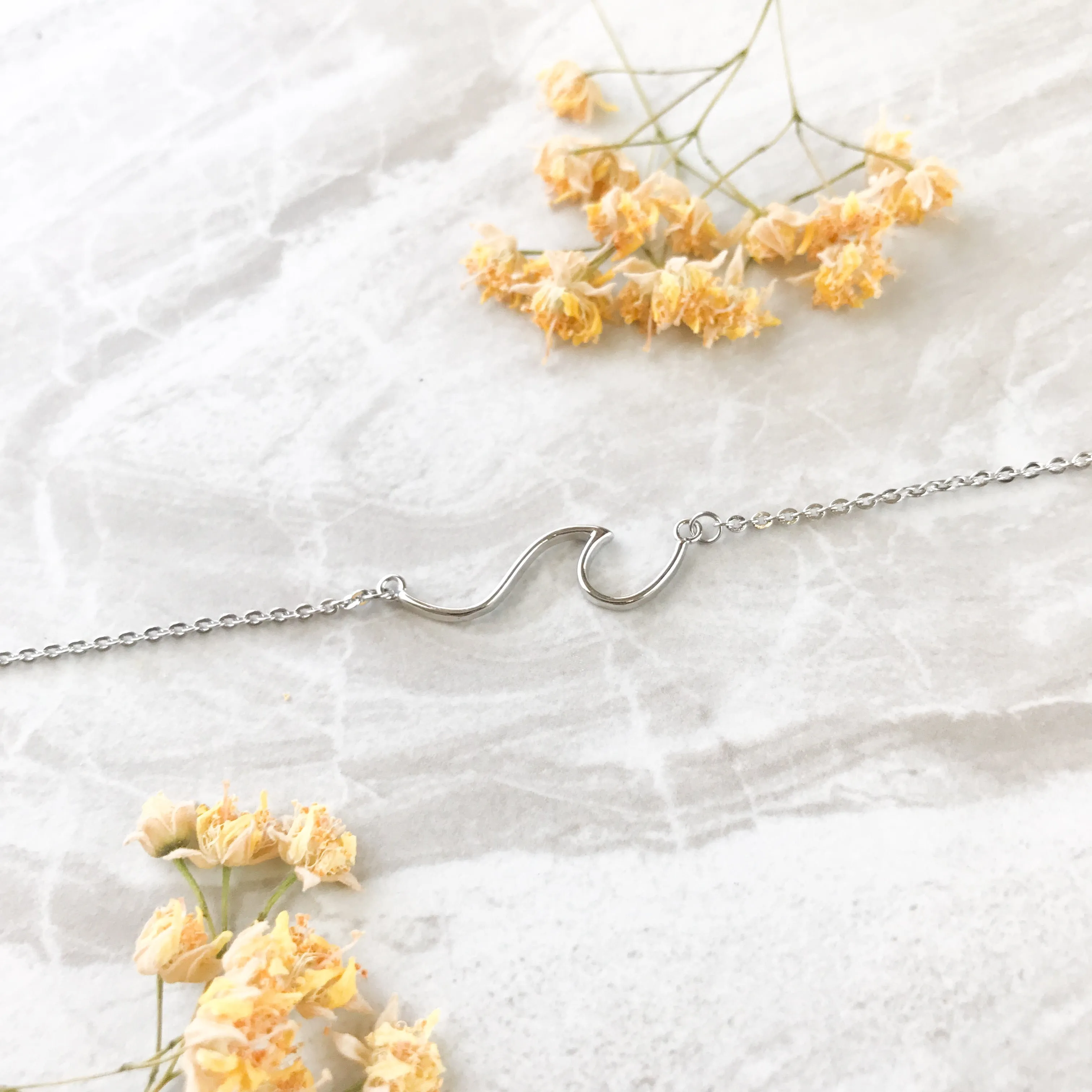 Line Wave Ocean Necklace Victoria Necklace